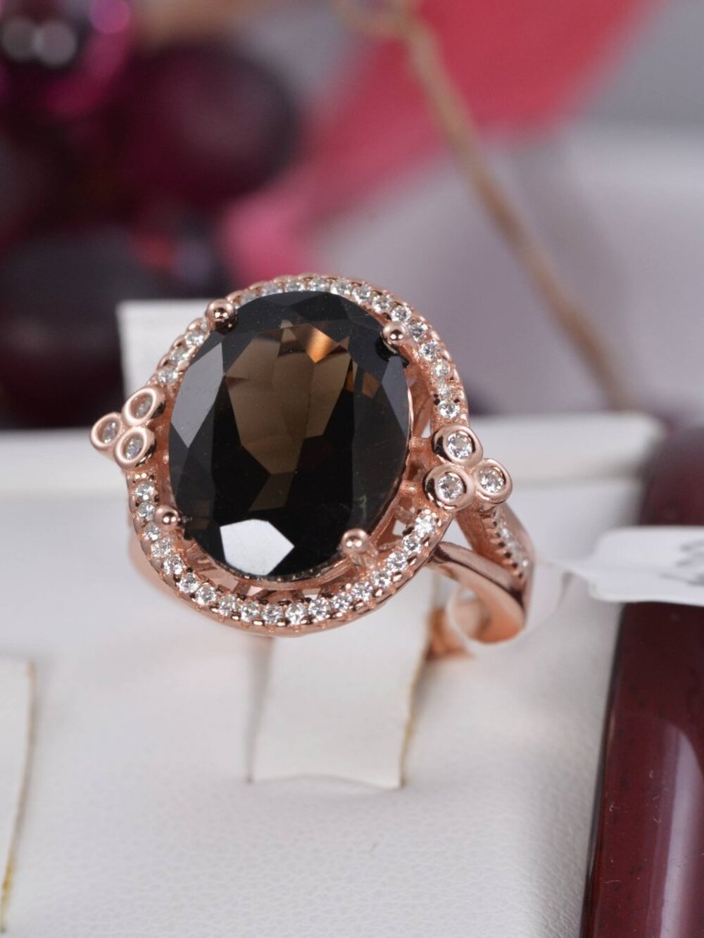 Natural Smokey Quartz Ring Real 925 Sterling Silver sz 7